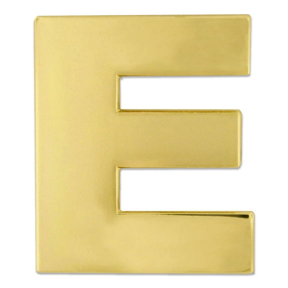 PinMart's Gold Plated Alphabet Letter E Lapel Pin