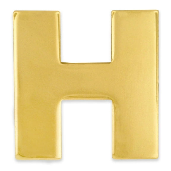 PinMart's Gold Plated Alphabet Letter H Lapel Pin