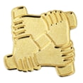 thumbnail image 1 of PinMart's Gold Plated Arm to Arm Teamwork Motivational Lapel Pin, 1 of 3