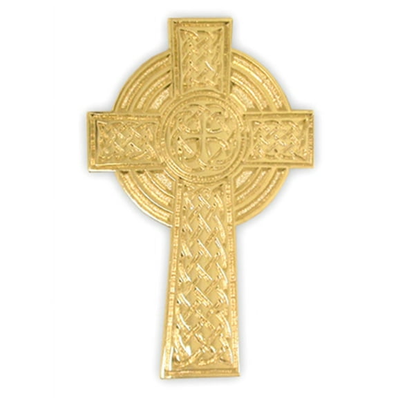 PinMart's Gold Plated Christian High Cross Religious Lapel Pin
