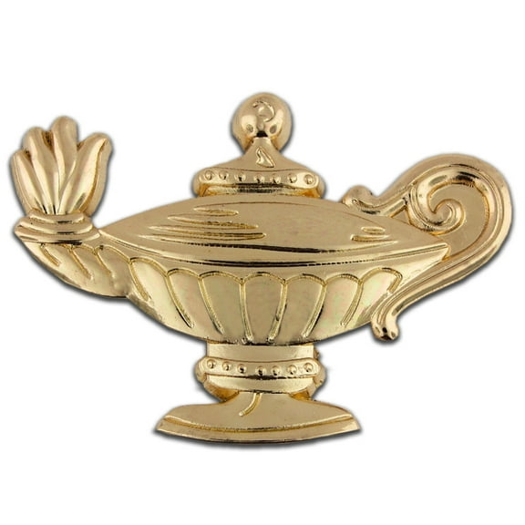 PinMart's Gold Plated Lamp of Knowledge Academic Learning Lapel Pin