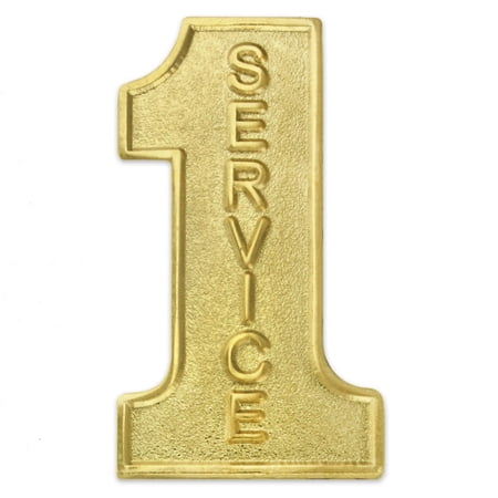PinMart's Gold Plated Number One #1 Service Employee Recognition Lapel Pin
