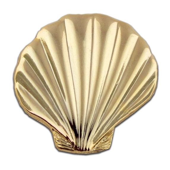 PinMart's Gold Plated Sea Shell Ocean Animal Lapel Pin
