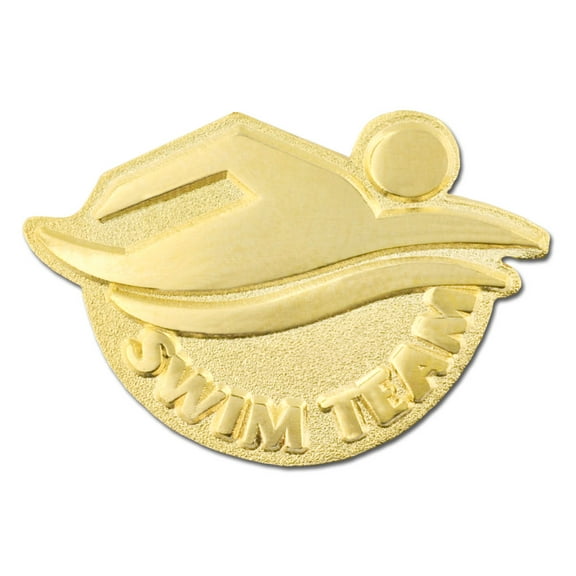 PinMart's Gold Plated Swim Team School Sports Lapel Pin