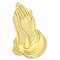 thumbnail image 1 of PinMart's Gold Praying Hands Religious Unisex Lapel Pin, 1 of 3