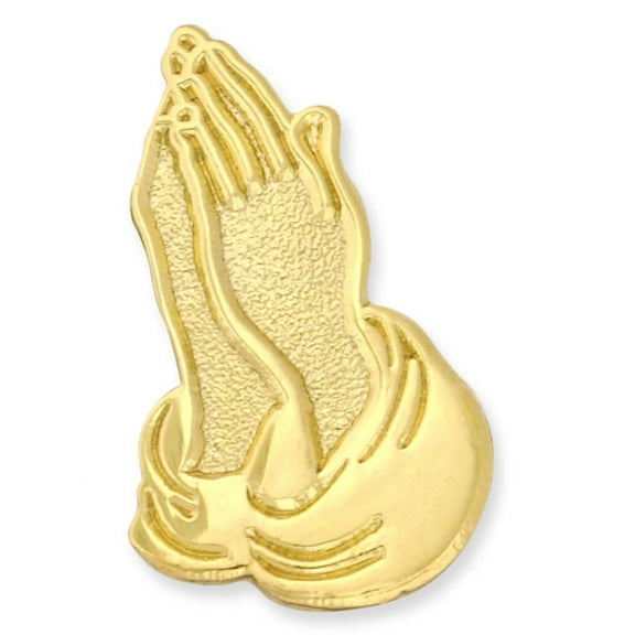 PinMart's Gold Praying Hands Religious Unisex Lapel Pin