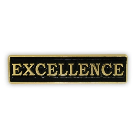 PinMart's Gold and Black Excellence Motivation Enamel Lapel Pin