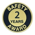 thumbnail image 1 of PinMart's Gold and Navy 2 Year Safety Award Enamel Lapel Pin, 1 of 3