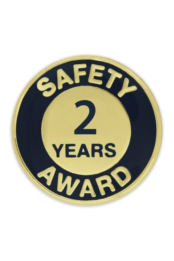 's Gold and Navy 2 Year Safety Award Enamel Lapel Pin