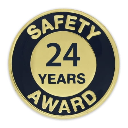 PinMart's Gold and Navy 24 Year Safety Award Enamel Lapel Pin