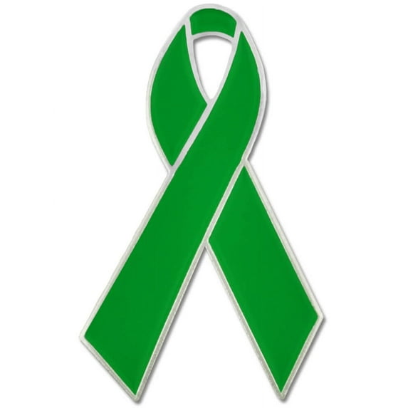 PinMart's Green Awareness Ribbon Enamel Lapel Pin