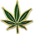 thumbnail image 1 of PinMart's Green Pot Leaf Marijuana Cannabis Enamel Lapel Pin, 1 of 3