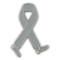 thumbnail image 1 of PinMart's Grey Awareness Ribbon Walk Fundraiser Enamel Lapel Enamel Lapel Pin, 1 of 4