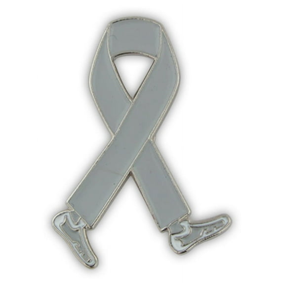 PinMart's Grey Awareness Ribbon Walk Fundraiser Enamel Lapel Enamel Lapel Pin