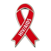 PinMarts HIV and AIDS Red Awareness Ribbon Enamel Lapel Pin