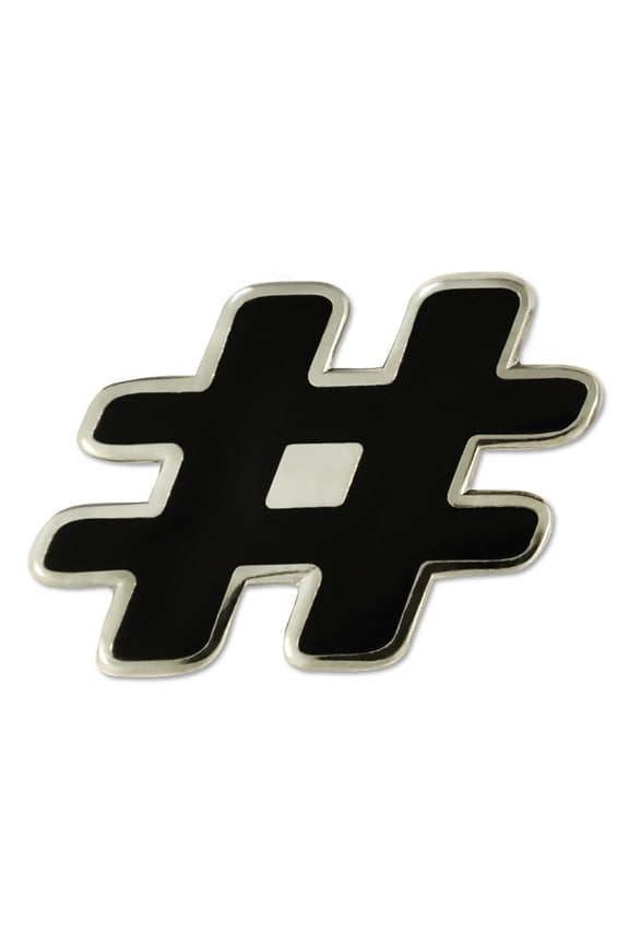 's Hashtag Symbol Enamel Lapel Pin
