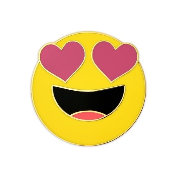 PinMart's Heart Eyes In Love Face Enamel Lapel Pin
