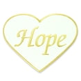 thumbnail image 1 of PinMart's Hope White and Gold Heart Enamel Lapel Pin, 1 of 3