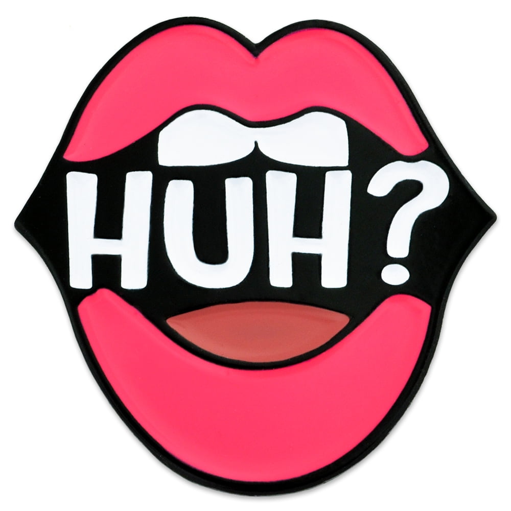 PinMart's Huh? Pink Lips Cute Trendy Enamel Lapel Pin - Walmart.com