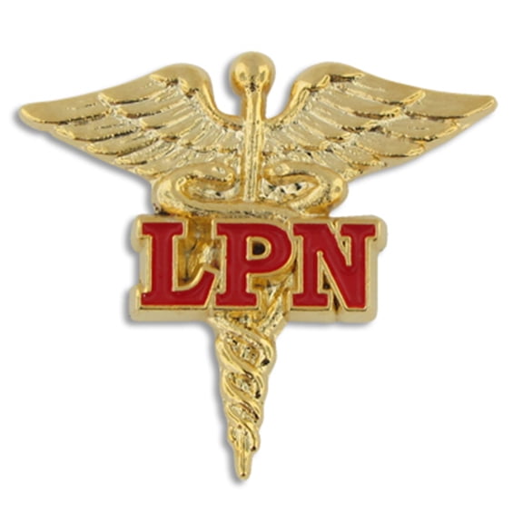 PinMart's Licensed Practical Nurse Red LPN Caduceus Lapel Pin