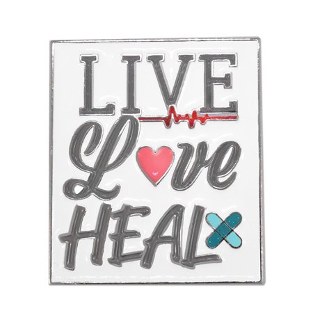PinMart's Live Love Heal Nursing Appreciation Nurse Graduation Gift Lapel Pin - 100 Pack