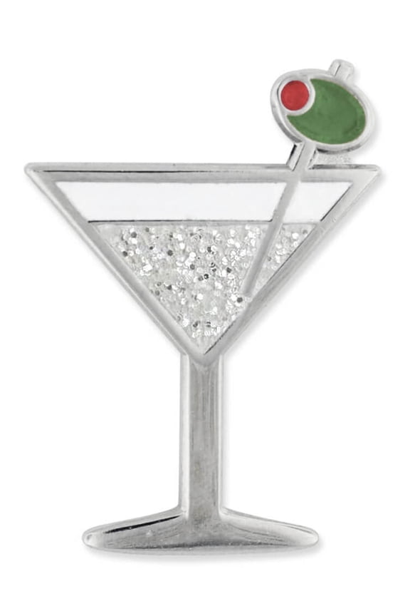 's Martini w/Olive Fun Food Celebration Glitter Enamel Lapel Pin