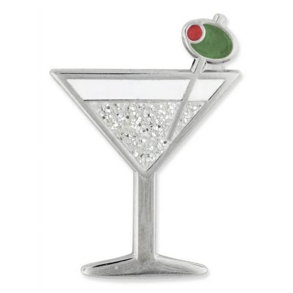 PinMart's Martini w/Olive Fun Food Celebration Glitter Enamel Lapel Pin