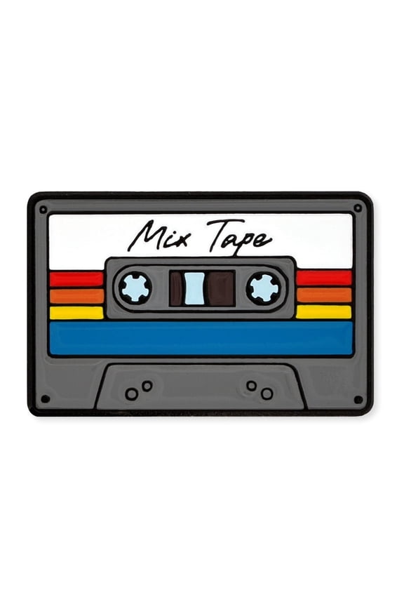 's Mix Tape Cassette Enamel Pin – Vintage 80s Music Lapel Accessory for Backpacks, Bags, Jackets, Lanyards – Cute Decorative Enamel Pins for Collectors, Gifts & Retro Fans