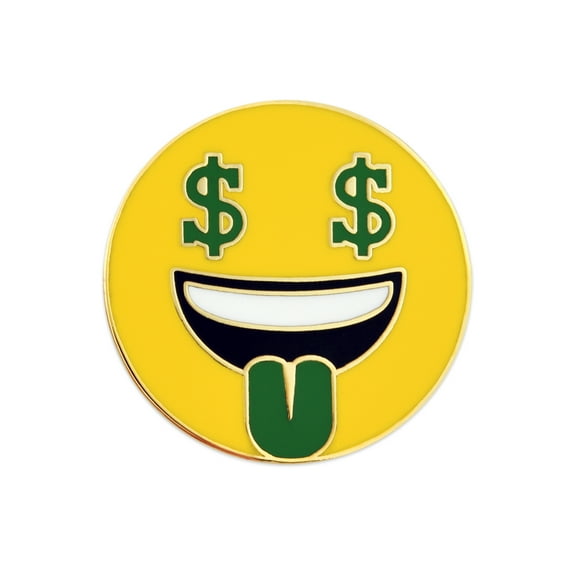PinMart's Money Face Dollar Sign Enamel Lapel Pin