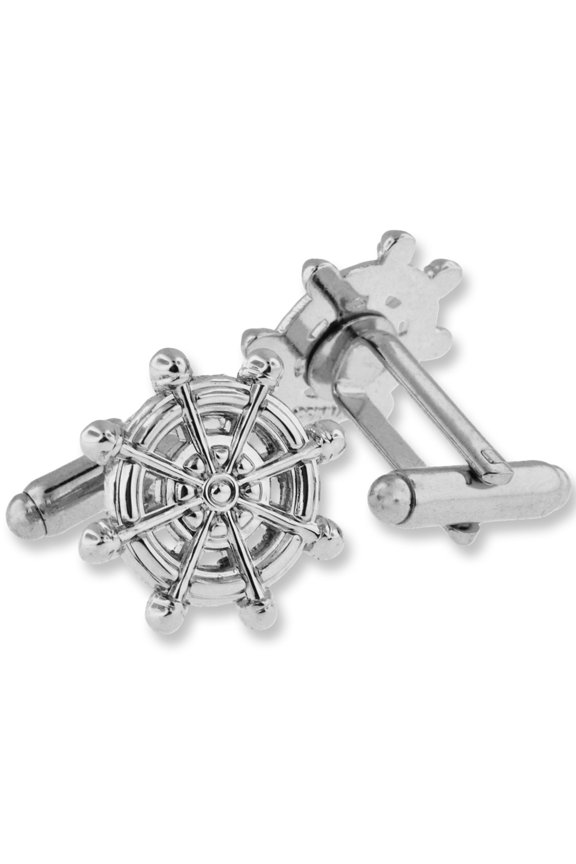 's Nautical Captain Wheel Cufflink Set