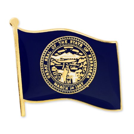 PinMart Nebraska US State Flag NE Enamel Button Pins - 50 Pack