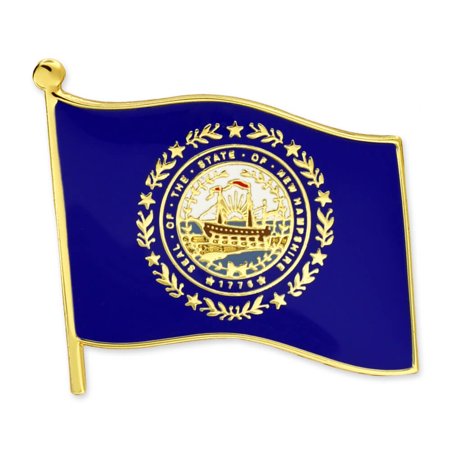 PinMart New Hampshire US State Flag NH Enamel Lapel Pin Button, 1" - 5 Pack