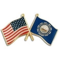 thumbnail image 1 of PinMart's New Hampshire and USA Crossed Friendship Flag Enamel Lapel Pin, 1 of 2