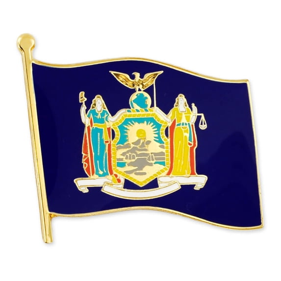 PinMart's New York US State Flag NY Enamel Lapel Pin 1"