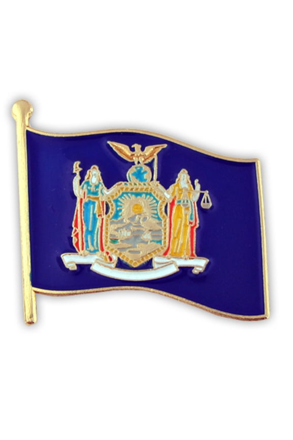 's New York US State Flag NY Enamel Lapel Pin 1"