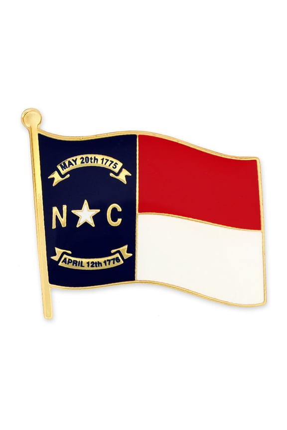 's North Carolina US State Flag NC Enamel Lapel Pin 1"