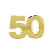 PinMarts Number Fifty 50 Anniversary 50th Birthday Shiny Gold Lapel Pin