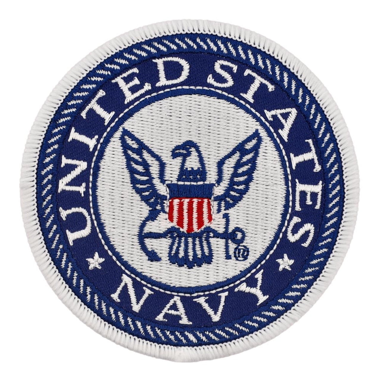 PinMart's Officially Licensed U.S. Navy Round Logo Embroidered Patch – Iron On - 25 Pack