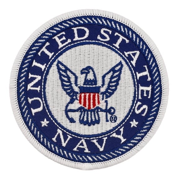 PinMart's Officially Licensed U.S. Navy Round Logo Embroidered Patch Iron On - 25 Pack