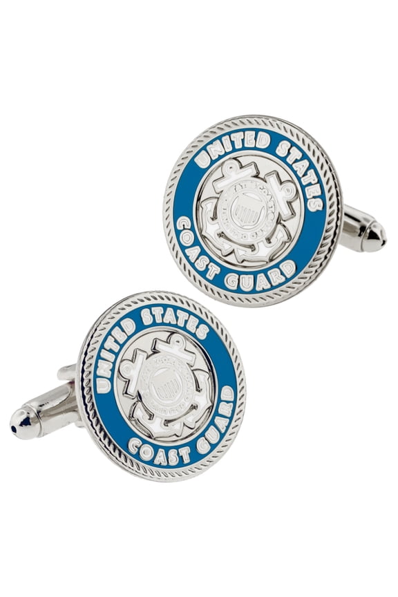 's Officially Licensed Military U.S.C.G Coast Guard Cufflink Set - Gold or Silver