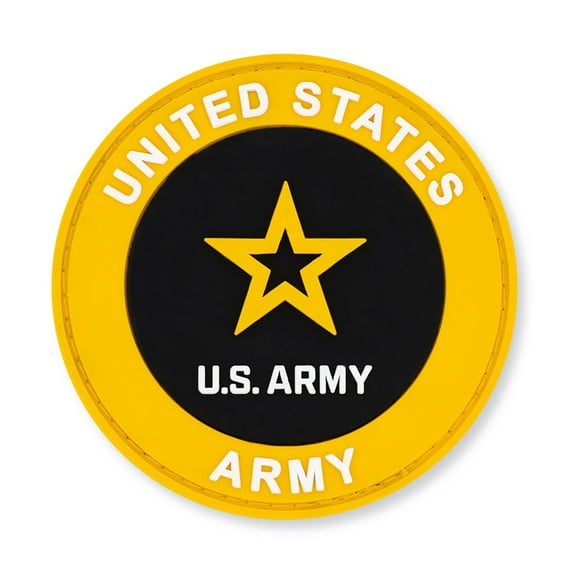 PinMart's Officially Licensed U.S. Army PVC Patch - 3" Round Hook and Loop Tactical Morale Patch for Jackets, Backpacks, Hats, Outdoor Gear, Military Accessories, Veteran and Soldier Gifts