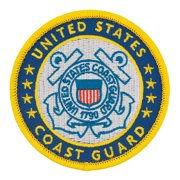 PinMarts Officially Licensed U.S. Coast Guard Round Logo Embroidered Patch   Velcro - 25 Pack