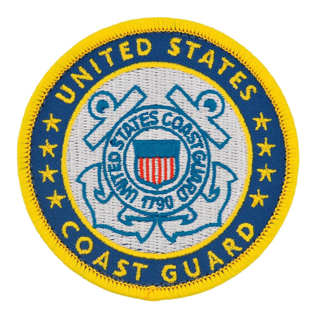 PinMart's Officially Licensed U.S. Coast Guard Round Logo Embroidered Patch – Velcro - 5 Pack