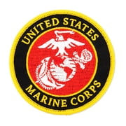 PinMarts Officially Licensed U.S.M.C. Round Logo Embroidered Patch - Velcro
