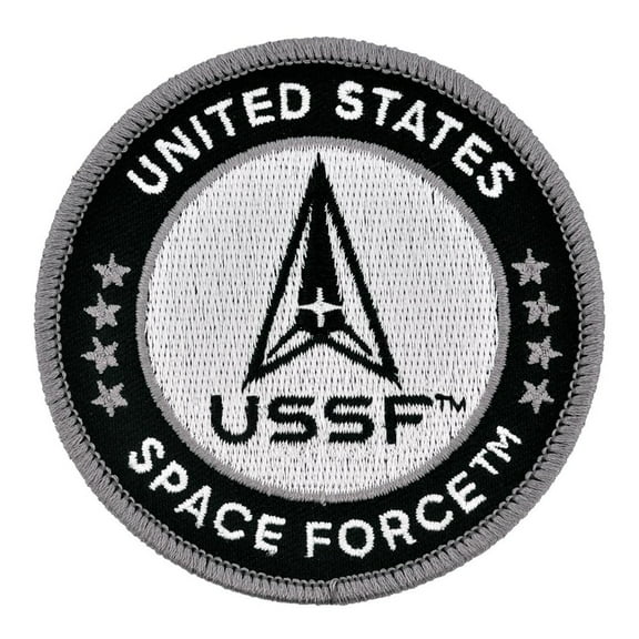 PinMart's Officially Licensed U.S. Space Force Round Logo Embroidered Patch Iron On - 10 Pack