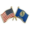 thumbnail image 1 of PinMart's Oklahoma and USA Crossed Friendship Flag Enamel Lapel Pin, 1 of 2