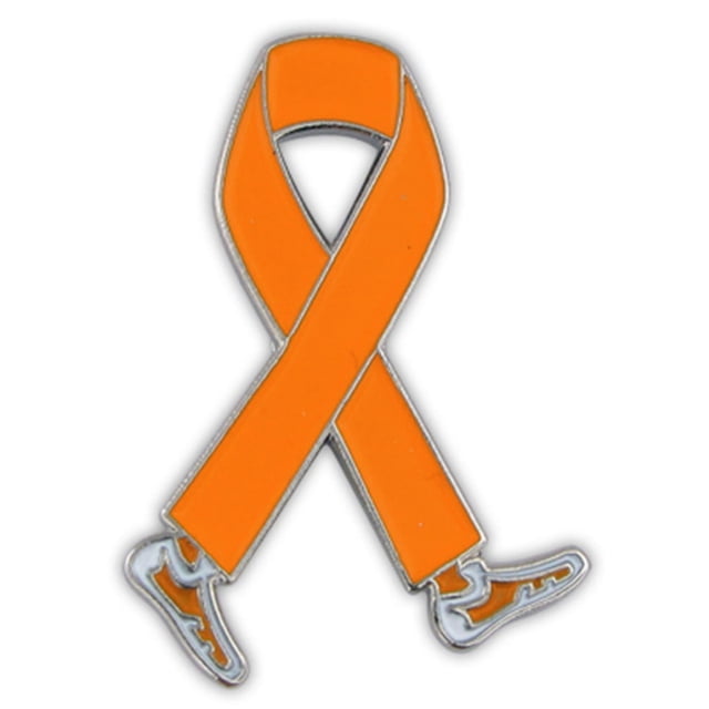 PinMart's Orange Awareness Ribbon Walk Fundraiser Enamel Lapel Enamel ...