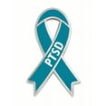thumbnail image 1 of PinMart's PTSD Teal Awareness Ribbon Enamel Lapel Pin - 5 Pack, 1 of 4