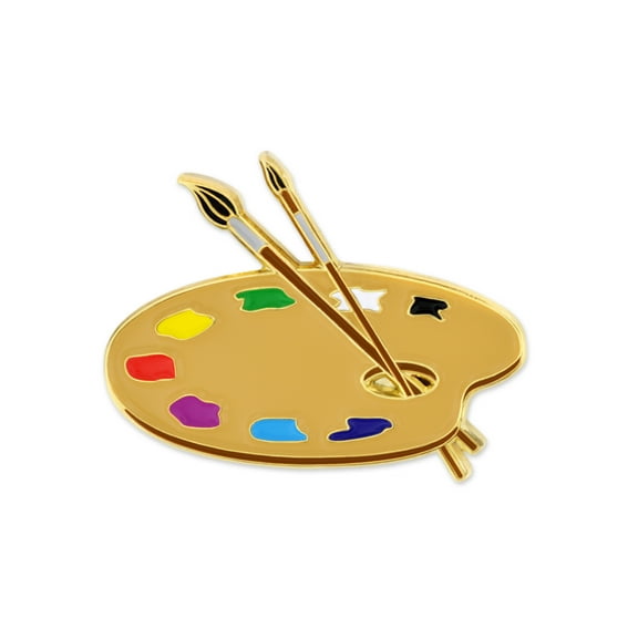 PinMart's Paint Palette and Brush Artist Enamel Lapel Pin - Unisex Lapel Pin For Adults and Teens