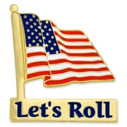 PinMart's Patriotic Let's Roll American Flag Lapel Pin